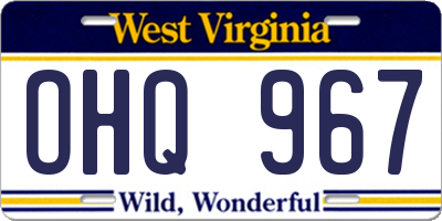 WV license plate OHQ967