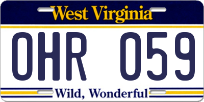 WV license plate OHR059