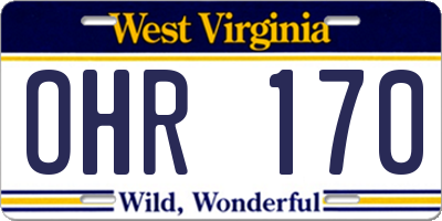 WV license plate OHR170