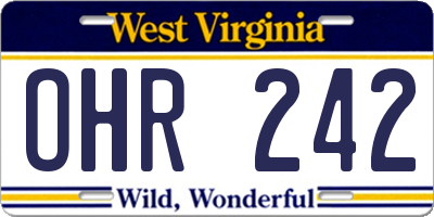 WV license plate OHR242