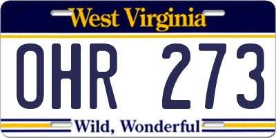 WV license plate OHR273