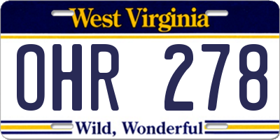 WV license plate OHR278