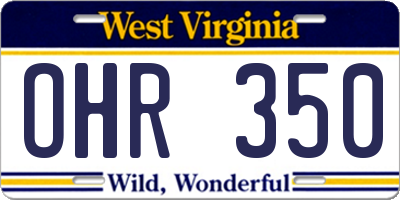 WV license plate OHR350