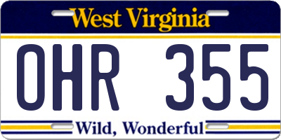 WV license plate OHR355