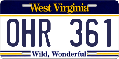 WV license plate OHR361