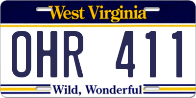 WV license plate OHR411
