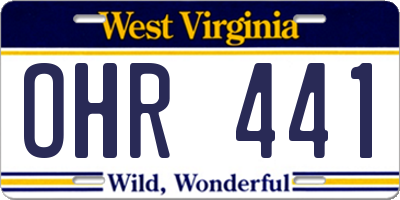 WV license plate OHR441