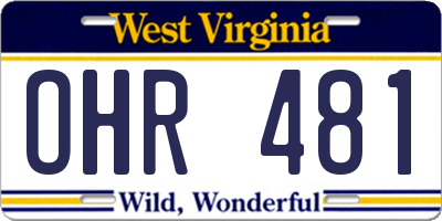 WV license plate OHR481