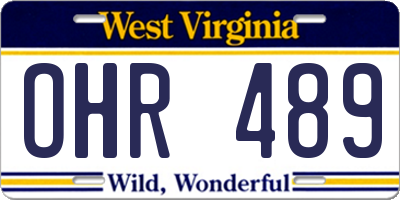 WV license plate OHR489