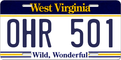 WV license plate OHR501
