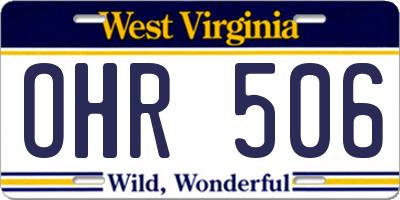WV license plate OHR506