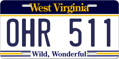 WV license plate OHR511