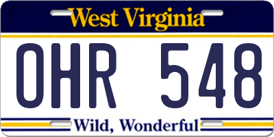 WV license plate OHR548