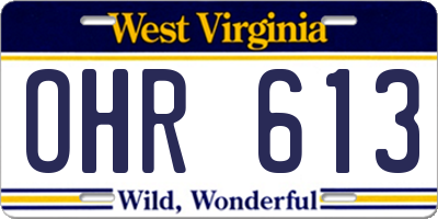 WV license plate OHR613