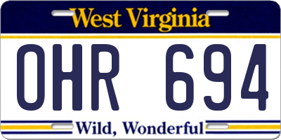 WV license plate OHR694