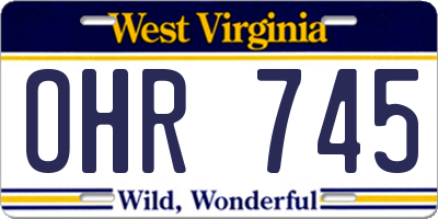 WV license plate OHR745