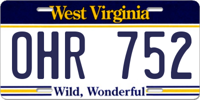 WV license plate OHR752