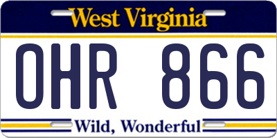 WV license plate OHR866