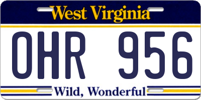 WV license plate OHR956