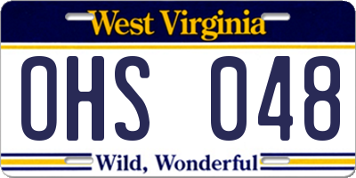 WV license plate OHS048