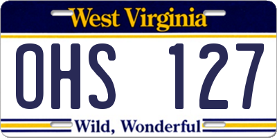WV license plate OHS127