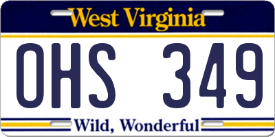WV license plate OHS349