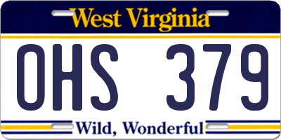 WV license plate OHS379