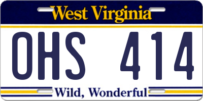 WV license plate OHS414