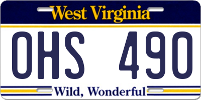 WV license plate OHS490