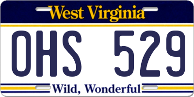 WV license plate OHS529