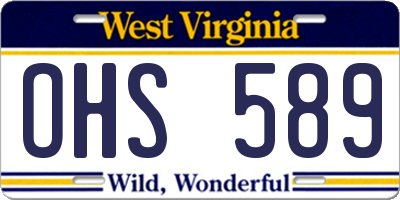 WV license plate OHS589