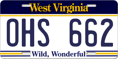 WV license plate OHS662