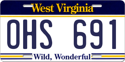 WV license plate OHS691