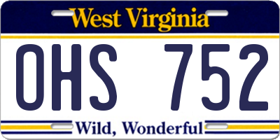 WV license plate OHS752
