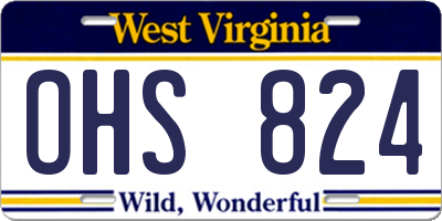WV license plate OHS824