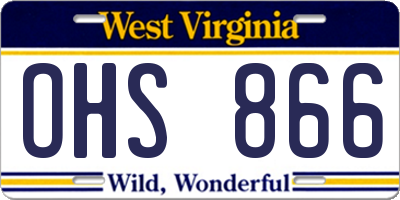 WV license plate OHS866