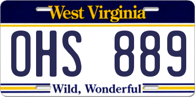 WV license plate OHS889