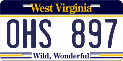WV license plate OHS897