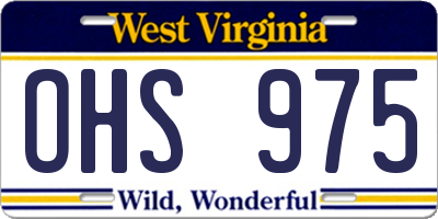 WV license plate OHS975