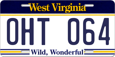 WV license plate OHT064