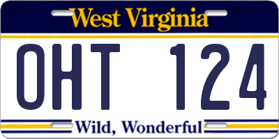 WV license plate OHT124