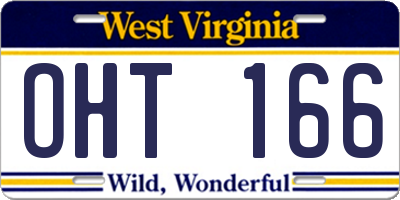 WV license plate OHT166
