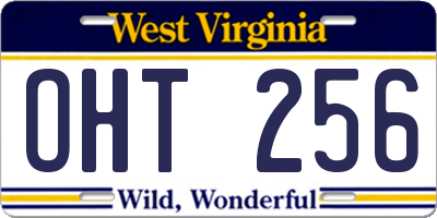 WV license plate OHT256