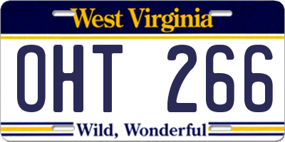 WV license plate OHT266
