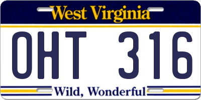 WV license plate OHT316