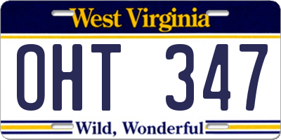 WV license plate OHT347
