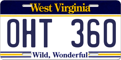 WV license plate OHT360