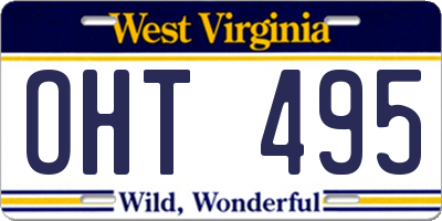 WV license plate OHT495
