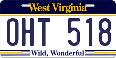 WV license plate OHT518