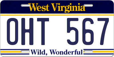 WV license plate OHT567